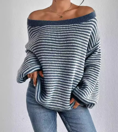 The Noa Off-Shoulder Stripe Knit