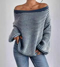 The Noa Off-Shoulder Stripe Knit