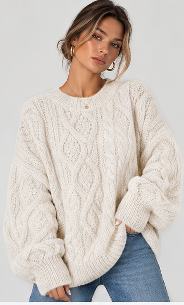 Camille Oversized Knit White